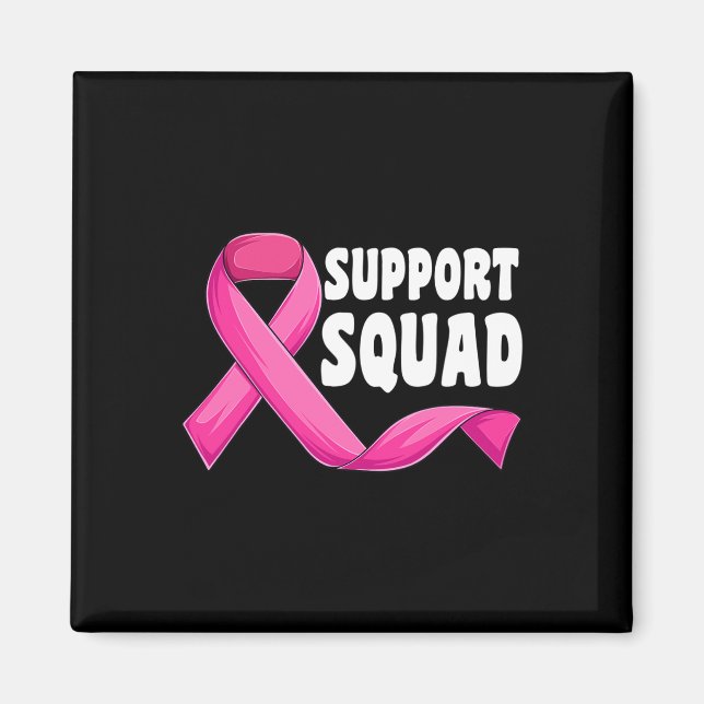 Cute Support Squad Breast Cancer Pink Ribbon Graph Magnet (Framsidan)