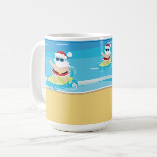 CUTE SURFING CHRISTMAS JULTOMTEN KAFFEMUGG (Framsida vänster)