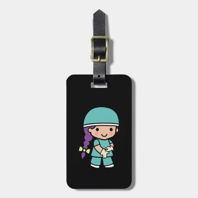 Cute Surgeon in Scrubs Bagagebricka (Vertikal Framsida)