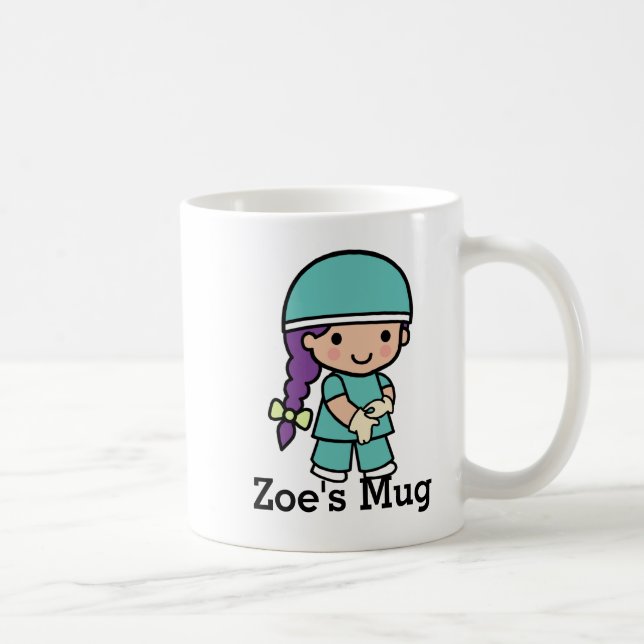 Cute Surgeon in Scrubs Kaffemugg (Höger)
