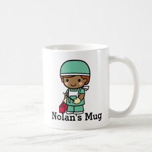 Cute Surgeon in Scrubs with Scalpel Kaffemugg