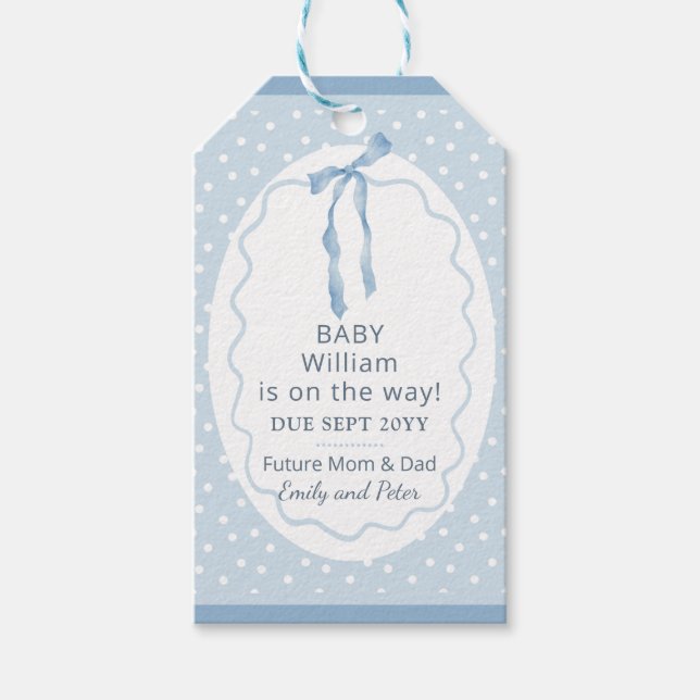 Cute Surprise Pregnancy Announcement Personalized Presentetikett (Framsidan)