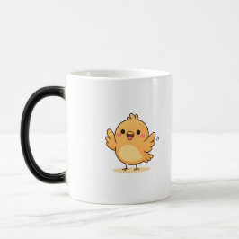 Cute Surprised Chick Minimal Cartoon Magisk Mugg