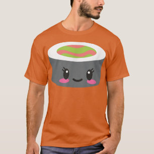 Cute Sushi Ansikte Nigiri Maki Sashimi Salmon Japa T Shirt