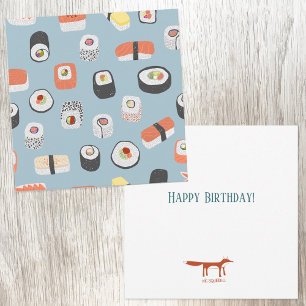 Cute Sushi Birthday Card Rådkort