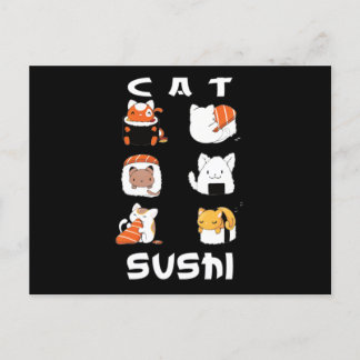 Cute Sushi Cat Japansk mat Vykort
