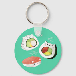 Cute Sushi Cat Nyckelring