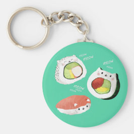 Cute Sushi Cat Nyckelring