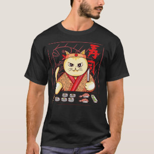 Cute Sushi Chef Cat T Shirt