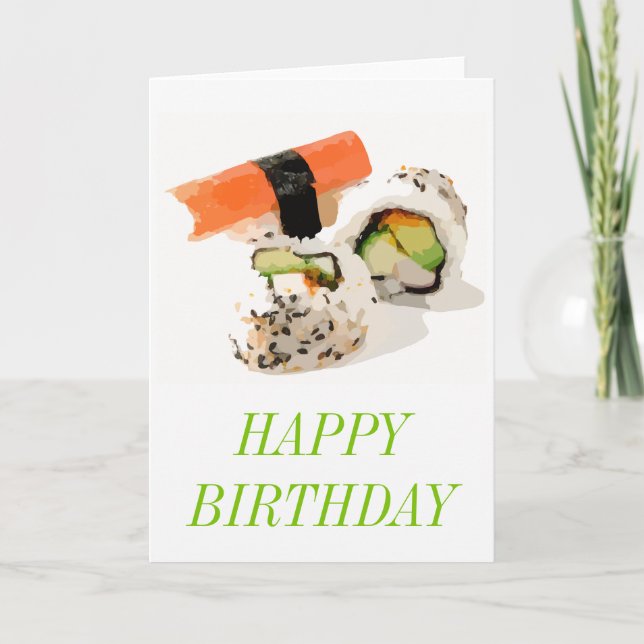 Cute sushi Japansk mat Kort (Framsida)
