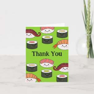 Cute Sushi Kids 1:a födelsedag tack vare dina kort