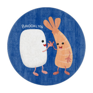 Cute sushi ris prawn tecknad