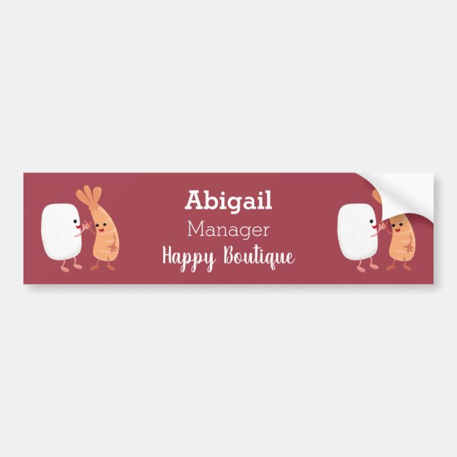 Cute sushi ris prawn tecknad bildekal (Framsidan)