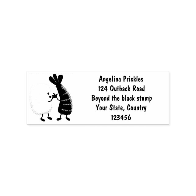 Cute sushi ris prawn tecknad stämpel (Tryck)
