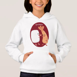 Cute sushi ris prawn tecknad t shirt