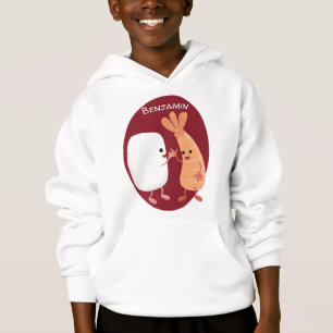 Cute sushi ris prawn tecknad t shirt