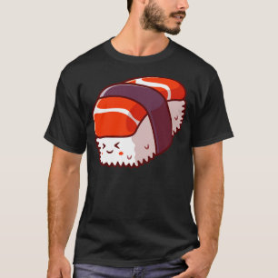 Cute Sushi Salmon Tecknad Illustration T Shirt