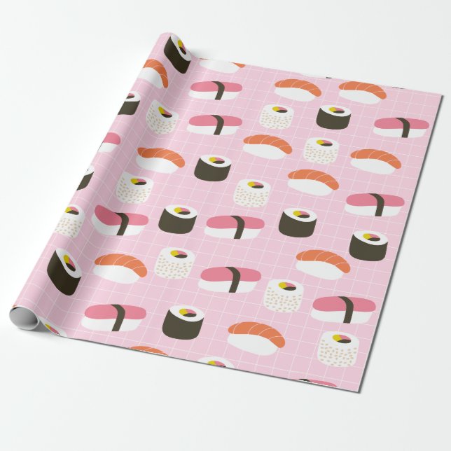 Cute Sushi Wrapping Papprare Presentpapper (Utrullad)