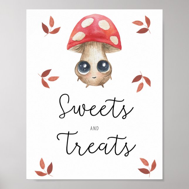 Cute svamp - godis och behandling av babydusch poster (Framsidan)