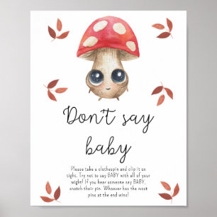 Cute svamp - säg inte att baby Poster