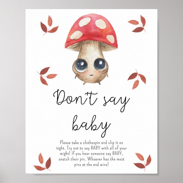 Cute svamp - säg inte att baby Poster (Framsidan)