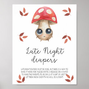 Cute svamp - sena nattblöjor poster