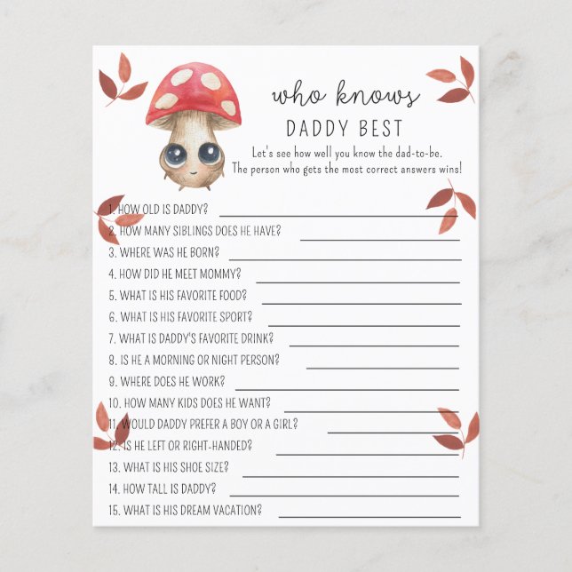 Cute svamp - vem vet bäst DADDY (Framsida)