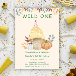 Cute-svampar i flora 1:a födelsedagen Party Inbjudningar