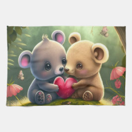 Cute svampar i skogen kökshandduk