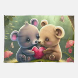 Cute svampar i skogen kökshandduk