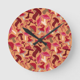 Cute Svampar Rund Klocka