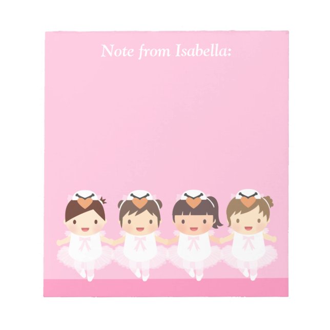 Cute Svan Ballet Ballerina för flickor Anteckningsblock (Framsida)