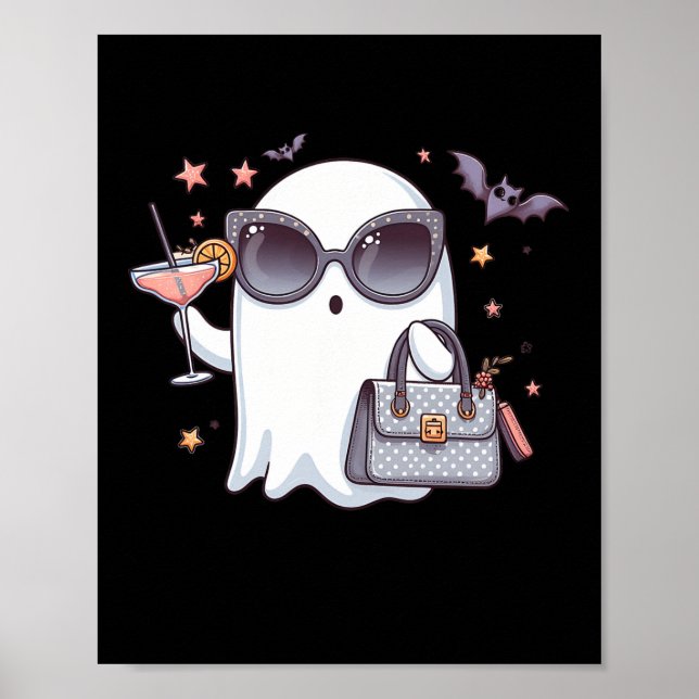 Cute Svan Ghost Boujee Boojee Halloween Drinking C Poster (Framsidan)