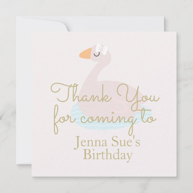 Cute Svan Rosa Bow Flick kalas Tack (Framsida)