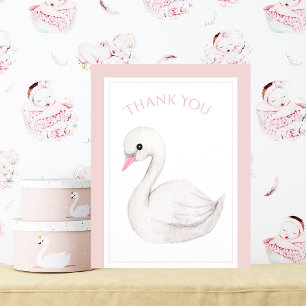 Cute Svan Simple Baby Shower Tack för ditt kort