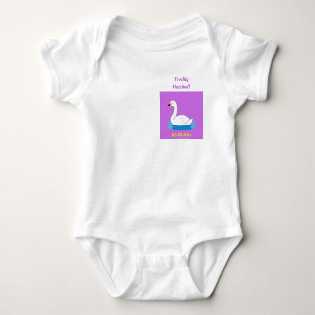 Cute Svan Theme Girl Baby Shower T Shirt (Framsida)