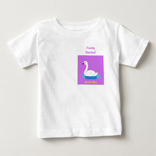 Cute Svan Theme Girl Baby Shower T Shirt (Framsida)