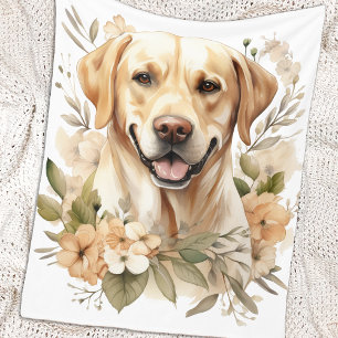Cute Svart lab Labrador Retriever Hund Fleecefilt