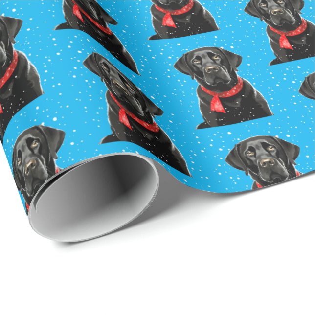 Cute Svart lab Labrador Retriever Hund jul Presentpapper (Rullad Hörn)