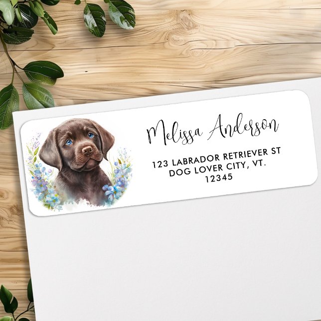 Cute Svart lab Labrador Retriever Hund Returadress Etikett (Skapare uppladdad)