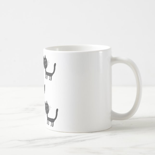 Cute svarta katter art Mugg (Höger)
