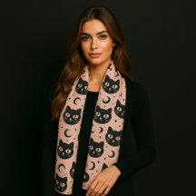 Cute Svarta katter & Celestial Halloween