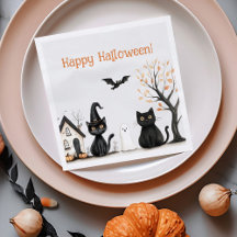 Cute Svarta katter Halloween fest