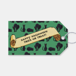 Cute Svarta katter Happy halloween! Bus eller godi Presentetikett