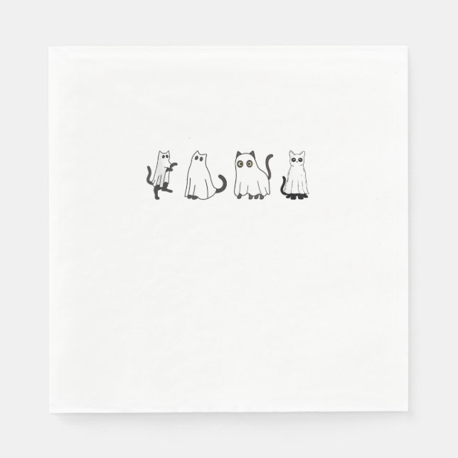 Cute Svarta katter i Ghost Costume Women och Manar Pappersservett (Framsidan)