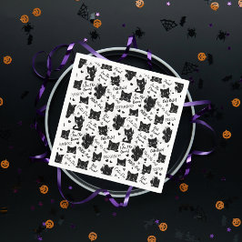 Cute Svarta katter och Ord Mönster Pappersservett