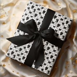 Cute Svarta katter och Ord Mönster Presentpapper