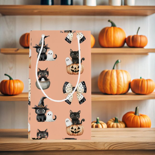 Cute Svarta katter och Spöken (Halloween Ghosts and Cats Gift  Bag)