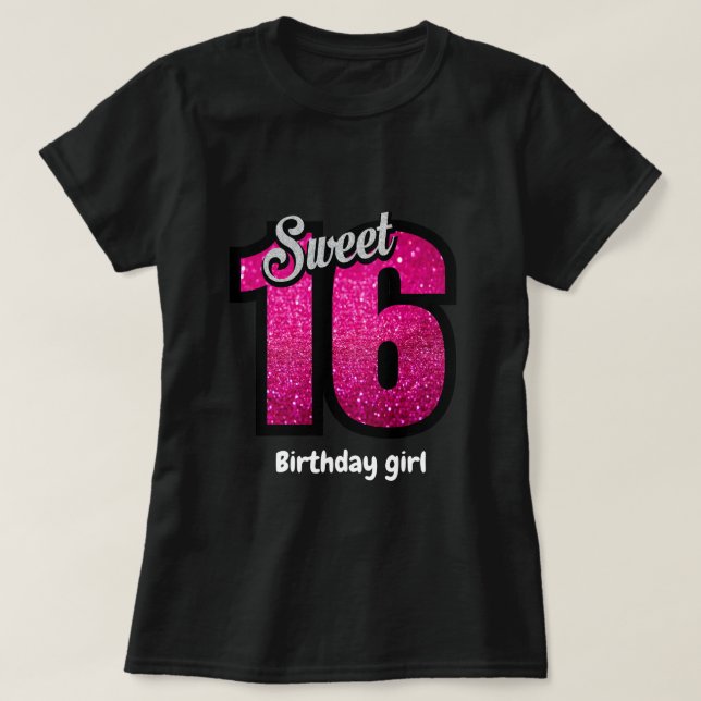Cute Sweet 16 Birthday T-Shirt (Design framsida)