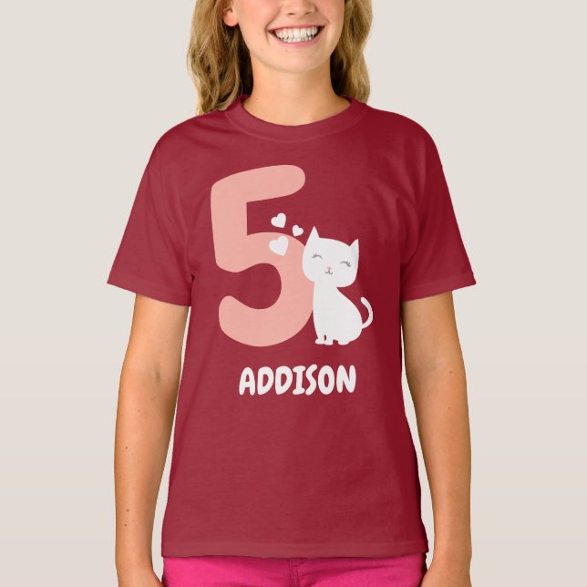 Cute Sweet Birthday eget namn och nummer T Shirt (Framsida)